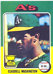 1975 Topps Baseball Cards      647     Claudell Washington RC